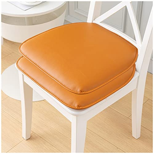 Zipinkl (Satz Von 1/2/4) Leder-ESS-Küchenstuhl-Kissen, Wasserfestes Sitzkissen, Strapazierfähige, Weiche Stuhlpolster (Color : Orange, Size : 43x40cm(2Packs))