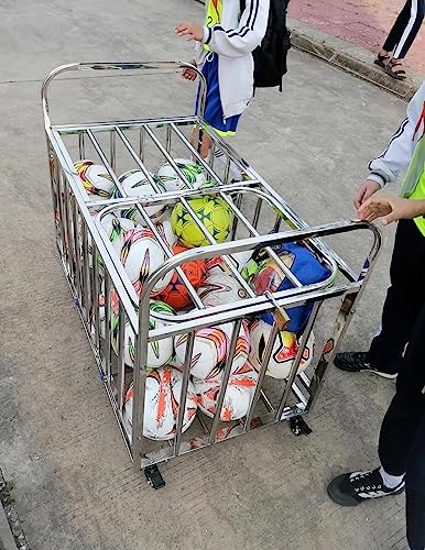 Ballständer Ballregal Ballhalterung regal halter Abschließbarer Volleyballwagen Mit Rädern, Platzsparender Eck Basketball Aufbewahrungsschrank Für Vorschulbälle/ Kinderspielzeug, Garagen-Gymnastikball