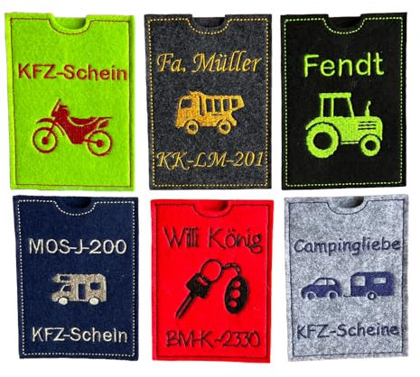 Fahrzeugschein Etui mit Name personalisiert