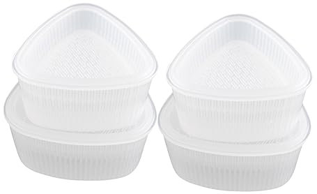 ABOOFAN 4pcs Triangle Sushi Mold Rice Ball Mould Set Large and Small Sizes White Sushi Making Kit for Home Kitchen Bento Lunch