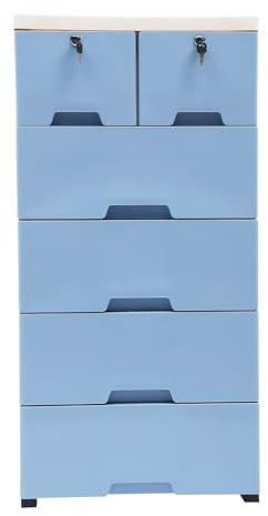 KAPIPALA 6-Schublade Kunststoff Kommode, Aufbewahrungsschrank, Stapelbare Boden Schrank Kommode Organizer, für Home Office Schlafzimmer Badezimmer