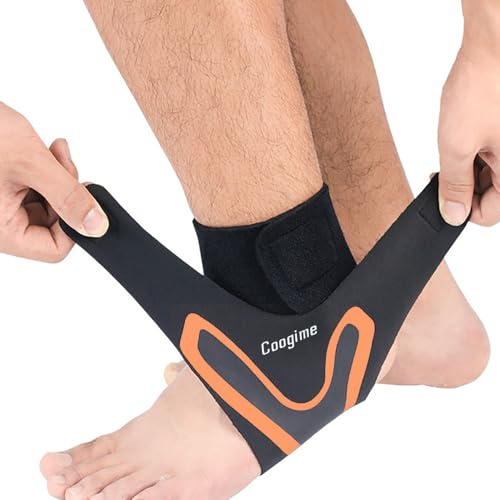 Coogime 2 Stück Plantarfasziitis Fußwickel, Knöchelbandage Fussball, Flexible Ankle Brace, Plantarfasziitis Bandage, plantarfasziitis Bandage, Breathable Ankle Brace (Orange, M(EU:39-41))