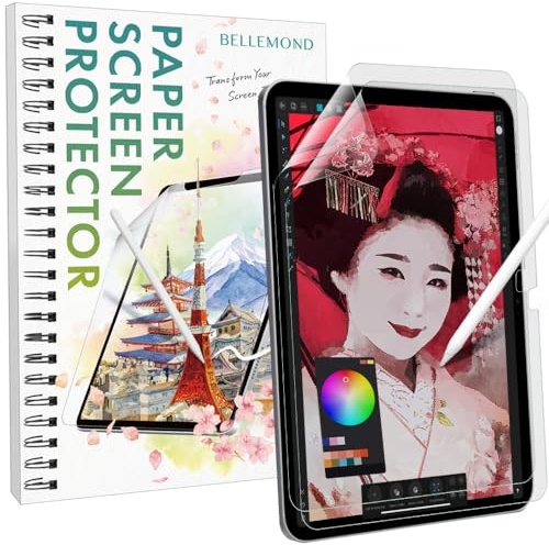 BELLEMOND | Pellicola tipo carta realizzata in Giappone per iPad Air 11” (M3 2025 / M2 2024) | Per scrittura, disegno e appunti | 2 pezzi