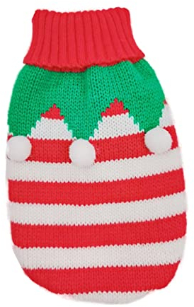 WOONEKY Weihnachtlicher Hundepullover Für Kleine Haustiere Warmer Sweater Für Hunde Und Katzen Kostüm Für Feste Und Fotoshootings Leicht Auszuziehen Kreatives Design Für Besondere