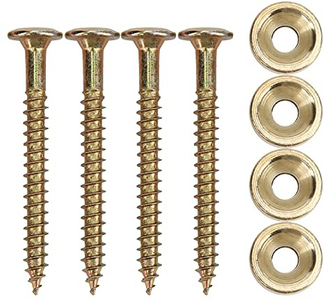 4 Sets Gitarrenhals-Verbindungsbuchsen und Schrauben, Edelstahl-Gitarrenhalshülsen, Gitarrenwerkzeuge für E-Gitarre, Bass (GOLD)