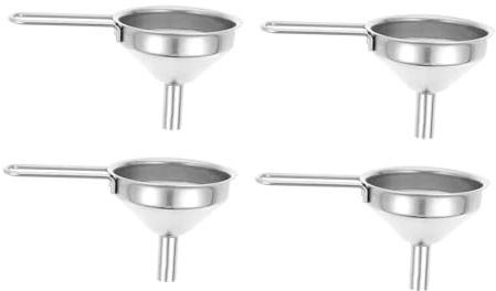 PRETYZOOM 4 Piezas Embudo De Acero Inoxidable Mini Embudos Para Cocina Hogar Transferencia De Líquidos Utensilio De Cocina