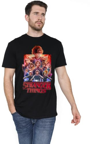 Stranger Things – gruppaffisch unisex t-shirt, svart, XXXX-Large, Svart, 4XL
