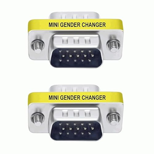 TECHZOCO VGA-Adapter, Stecker auf Stecker, SVGA-Koppler, HDB15, VGA-Stecker auf Stecker, 15-poliger VGA-Stecker auf Stecker, HD 15-polig, Stecker auf Stecker