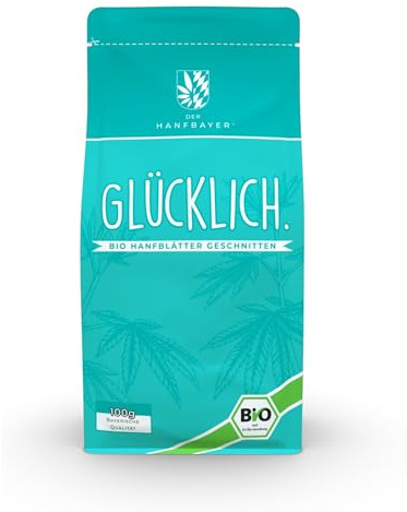 Der Hanfbayer® Bio Hanfblätter Tee 100g [MILDER KRÄUTERTEE] - Premium Qualität aus biologischem Anbau - THC-frei, vegan, schonend getrocknet - Tee lose - Ideal für Relax Momente und eine ruhige Nacht
