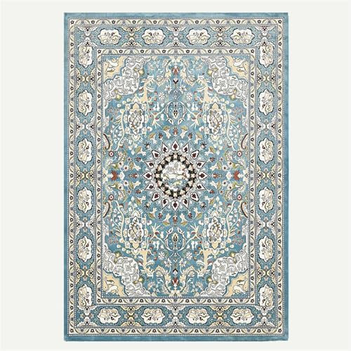 BESTORI Kurzflor Teppich moderner weicher Teppiche Wohnzimmer Vintage Anti-Rutsch Boho Waschbar Bettvorleger Teppich für Schlafzimmer Büro Bereich, Stil 3, 60x90cm