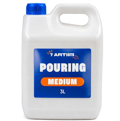 7 Artists Pouring Medium Acryl Professionelles 3L – Glänzend Fluid Art Acrylic Medium für Acrylfarben | Transparentes Acryl Bindemittel | Pouring Fluid Acrylbinder für Künstler & Anfänger