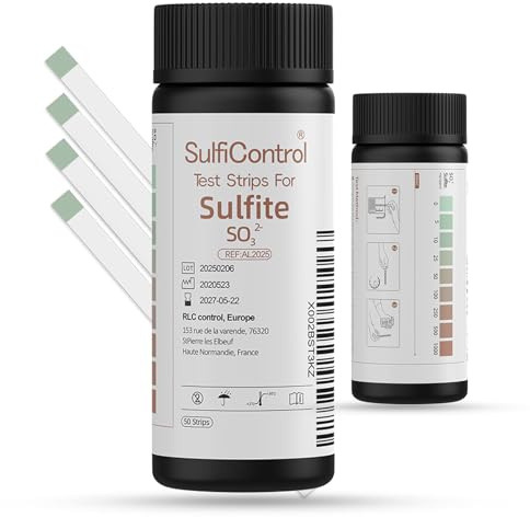 Test Sulfites 50 Bandelettes - Détection Sulfite en rapide