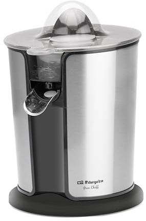 Orbegozo EP 3300 Entsafter, 1100 W, Körper und Filter aus Edelstahl, Doppelkegel, Tropfschutz, automatische Zündung, spülmaschinengeeignet