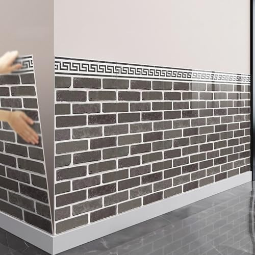Removable Wallpaper Brick, 400 X 900 Mm Fake Brick Paneling/Cutting Lay in Ceiling Tile, Waterproof Wainscoting Panels for Garage Restaurants Shower(30 pcs Cover 10.8 m²)