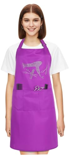 Gogogmee Delantal de Trabajo Ajustable de Poliéster para Peluquero y Chef con Bolsillo Frontal Resistente y Multiusos para Estilistas y Cocineros