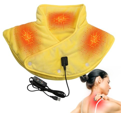 Coussin Chauffant Nuque, Coussin Chauffant Electrique Epaule Et Nuque, 3 Niveaux De Chaleur, Arrêt Automatiques, Chauffe Cou Cervicales Épaules Pour Soulager La Douleur Cou, Épaules Et Dos
