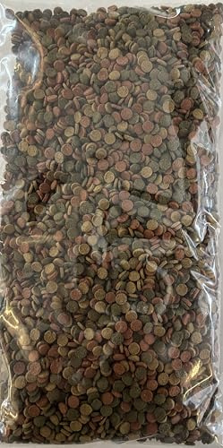 MiniWafers Mezcla de 3 colores – Espirulina, astaxantina y amarillo con vitaminas, alimento para peces ornamentales para bagres, gambas, cangrejos y peces de fondo (500 g)