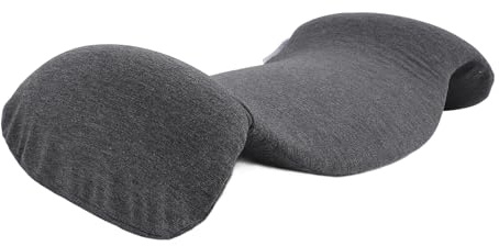 Tnfeeon Memory Foam Lumbar Pillow, Ergonomic Back Support Cushion for Office, Car, or Home, 18.5x11 Inches, Breathable Design for Pain Relief, for Sleeping and Driving (Deep Gray)