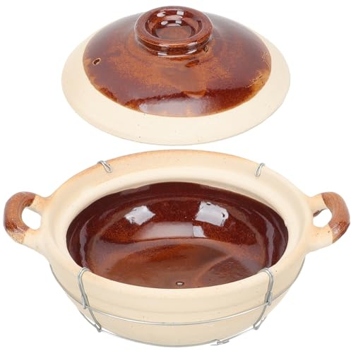 SHINEOFI Cacerola de Barro Asa Única 0,5l para Cocina Casera, Resistente al Calor, Superficie Antiadherente, Adecuado para Guisos, Arroz y Fideos, Utensilio Práctico para Hogar y Cocina