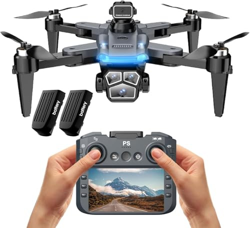 Drones with Camera 4k Professional for Adults, RC Quadcopter with 4.5 Inch HD Screen on Controller, Drone with Dual Camera and Obstacle Avoidance, Brushless Motor, Follow Me Mode, Under 249g