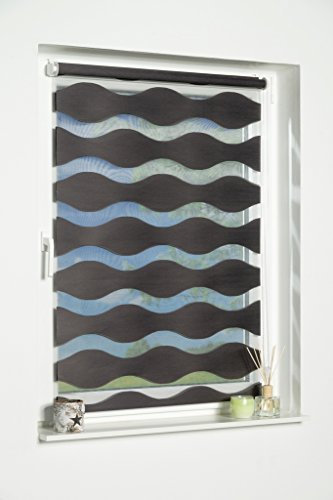 K-home Klemmfix Doppelrollo Welle ohne Bohren - Anthrazit 80 cm x 150 cm (B x L)