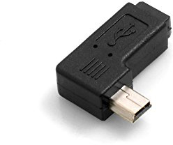 System-S Mini USB (Hembra) a Mini USB (Macho), ángulo Izquierdo de 90°, Adaptador USB