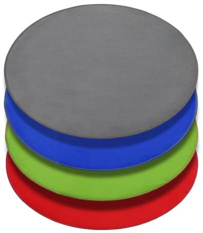 Primaflor Kinderteppich Sitzkreis | Rund 67 cm | Rot | Feinvelours | Schule & Kita, 8 mm Feinvelours, 100 % Polyamid, Cfl-S1, Ultratex Quick+ Rücken, für Fußbodenheizung geeignet