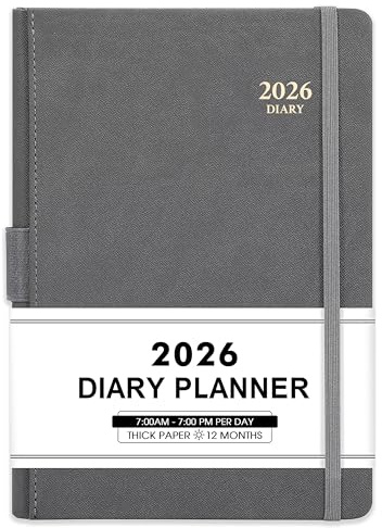 Kalender 2023-2024 - Einem Tag pro Seite Produktivität Planer von Juli 2023 bis Juni 2024 mit Monatlichen Registerkarten, Innentasche, Grau