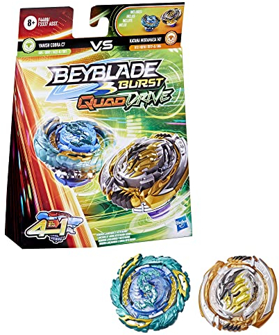 Beyblade Hasbro Burst QuadDrive Katana Muramasa M7 und Vanish Cobra C7 Kreisel Doppelpack – 2 Kampfspiel-Top-Spielzeug für Kinder ab 8 Jahren