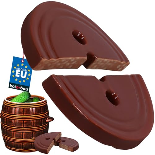 KOTARBAU® Beschwerungsstein für Gärtopf aus Steinzeug Halbiert Fermentiergewicht für Sauerkrauttopf Tontopf Steingut 210 mm