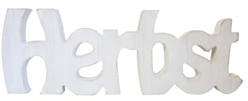 HEITMANN DECO Holz-Schriftzug „Herbst“ in Weiß – Deko-Aufsteller für Herbst (31 cm), aus Holz, als Tisch- & Fensterdeko