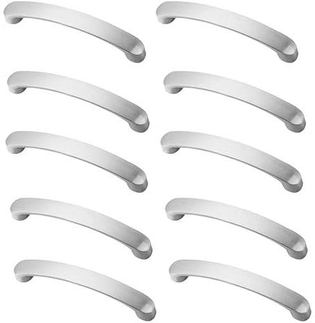 JNRFTY 10 piezas Tiradores para Cajones,Tiradores de Muebles,Tiradores Armarios de Acero Inoxidable 128 mm Centros de orificio,Plateado