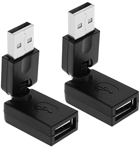 Create idea Adaptador USB A USB Giratorio de 360 Grados 2 Uds. USB 2,0 Macho A Hembra Convertidor de Extensión Ajustable Accesorios para PC Portátil TV Reproductor de DVD
