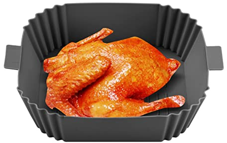 Air Fryer Liner - Freidora de aire caliente portátil de silicona con mango | Air Fryer Liner para freidora de aire y horno Chaies