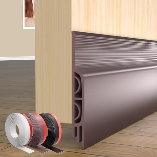 Zugluftstopper für Türen,Türdichtung Unten Selbstklebend,Zugluftstopper Haustür,Windstopper Tür Dichtung,Türbodendichtung Luftzugstopper,Türluftstopper Türvorleger Zugstopper,Door Seal(2M,Braun)