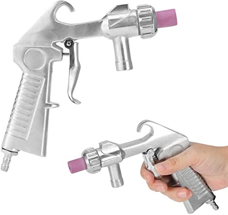 Sableuse Pneumatique, Pistolet de Sablage 60-120 PSI à Air comprimé avec Buses en Céramique de Différents Calibres, Raccord D'air 1/4 Po pour le Sable et le Polissage de