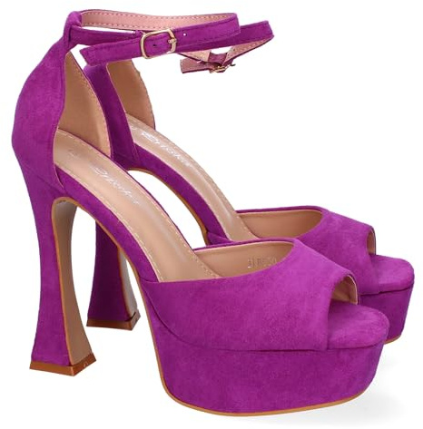 shoes&blues.es Sandalias con Tacon para Mujer, Comodos y Elegantes, Diseno Moderno, Cierre Ankle Strap de Hebilla, Ideales para Eventos.