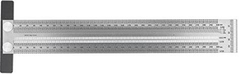 MOZUO Lineal Holzbearbeitungsmarkierung T-Lineale Edelstahl Positionierung Anreißlineal Messgerät Messmarkierungslineal (300mm)
