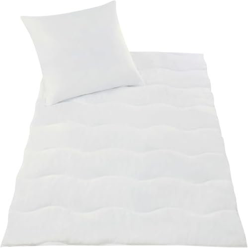 Delindo Lifestyle Bettdecke 135x200 Set mit Kissen 80x80, Steppdecke Dream, Sommer dünn leicht, Oeko-TEX Standard 100, Allergiker geeignet