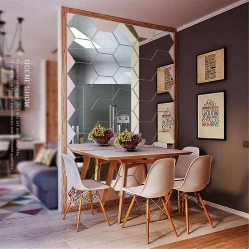 Dekorative 3D-Spiegelfliesen Mosaik-Aufkleber für Wohnzimmer und Spielzimmer Wände (36 Stück)