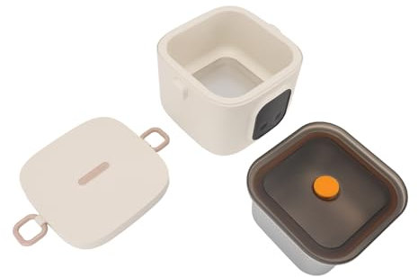 Elektrisk Lunchlåda, Laddningsbar Uppvärmd Lunchlåda för Vuxna, Självvärme Lunchlåda med Bestick och Isolerad Lunchlåda, Mat Varmare för Arbete, Resor, Kontor