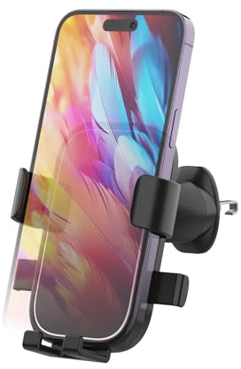 GRIFEMA Porta Cellulare Auto per Bocchette Aria con Bloccaggio Automatico, Rotazione 360° e Uso con Una Mano per Smartphone 4.7-7 Pollici anche con Custodia​