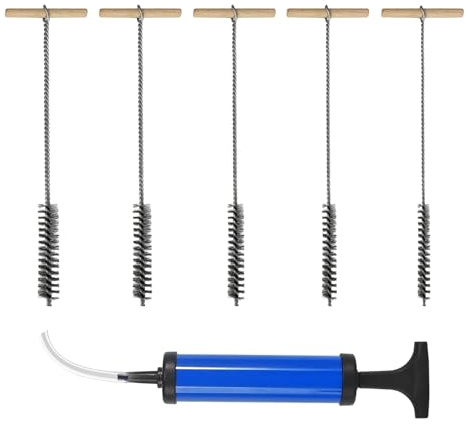 Lot de 6 brosses de nettoyage et de soufflage pour trous de perçage - Efficace - Brosse de nettoyage et pompe de soufflage pour perceuses à percussion (8/12/16/20/25 mm)
