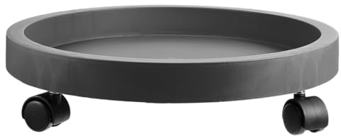Toyvian Plateau Mobile pour Pots De Fleurs avec roulettes Base Ronde Stable pour Utilisation Intérieure Et Extérieure Bac De Récupération Eau Intégré