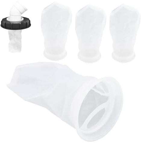 Uryxery Aquarium Filter Media Bags, 4-Pack 200-Mesh Nylon Reusable, for Activated Carbon, Ceramic Rings, Fits 4×10in Tanks, 4-Inch Snap-On Brackets