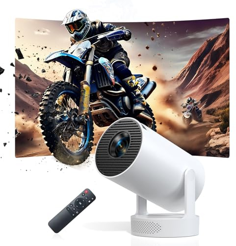 [Upgraded HiFi] Mini Projector 1080P 4K Support, 300 ANSI Lumens Smart OS Video Projector for bedroom with WiFi6 & Bluetooth5.0, Auto Keystone, 180° Rotation for Home Cinema