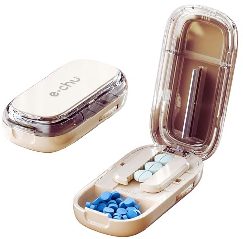 Taglia Pillole, Tagliapillole 1 su 2 per Compresse Piccole o Grandi, Taglia Pillole di Precisione per Dimezzamento, Taglio e Conservazione