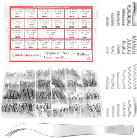 301PCS Compression Spring Set, 23 Sizes with Tweezers