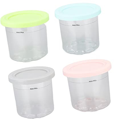 OVAQUIXI Recipientes de Helado de Pintas Reutilizables para la Serie NC299AMZ, Paquete de 4 Recipientes de Helado de Plástico Azul Gris Verde Rosa para Más Golosinas Congeladas para NC300, Fácil de
