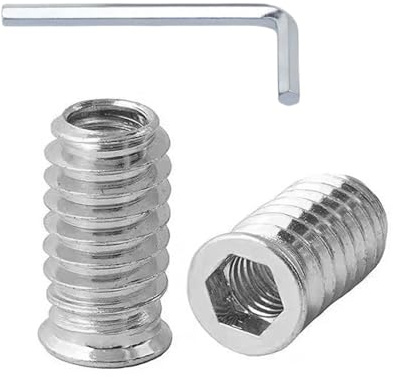 HAISHANG 20 Piezas Insertos Roscados M4x10mm, Tuercas Hexagonales para Madera, Tuercas de Inserción con Cabeza Plana para Muebles de Madera